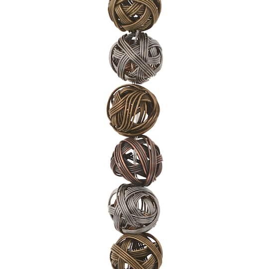 Multicolor Wire Ball Metal Beads, 15mm by Bead Landing™